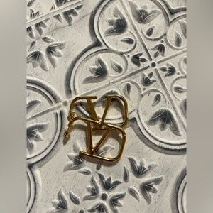 Valentino Gold Logo Earrings